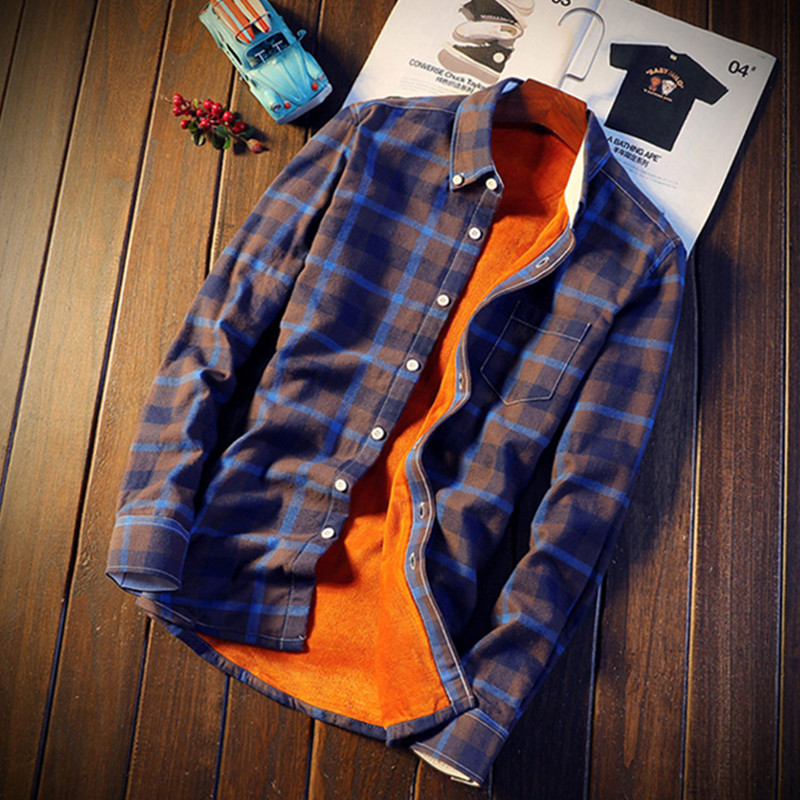 Flannel Shirt Lined - Camisa Masculina hommes Plaid flanelle chemises