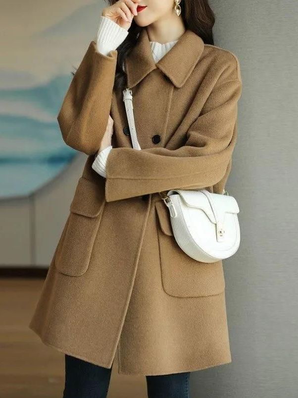 Manteau en laine mi-long, élég - Wool Coat Peacoat avis et prix